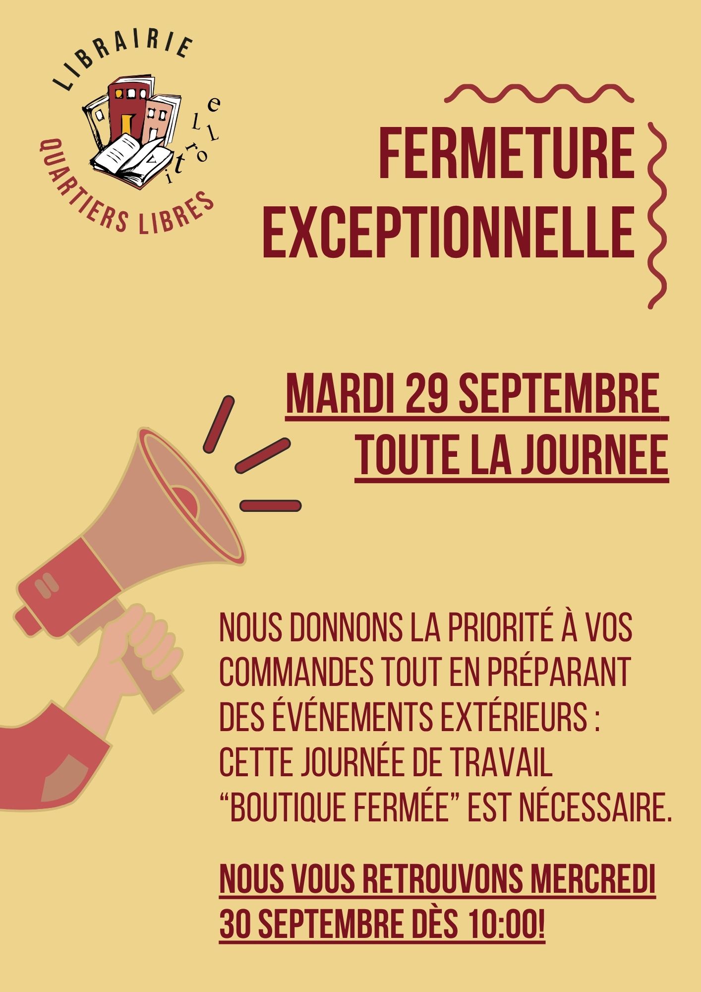 Affiche A4 fermeture