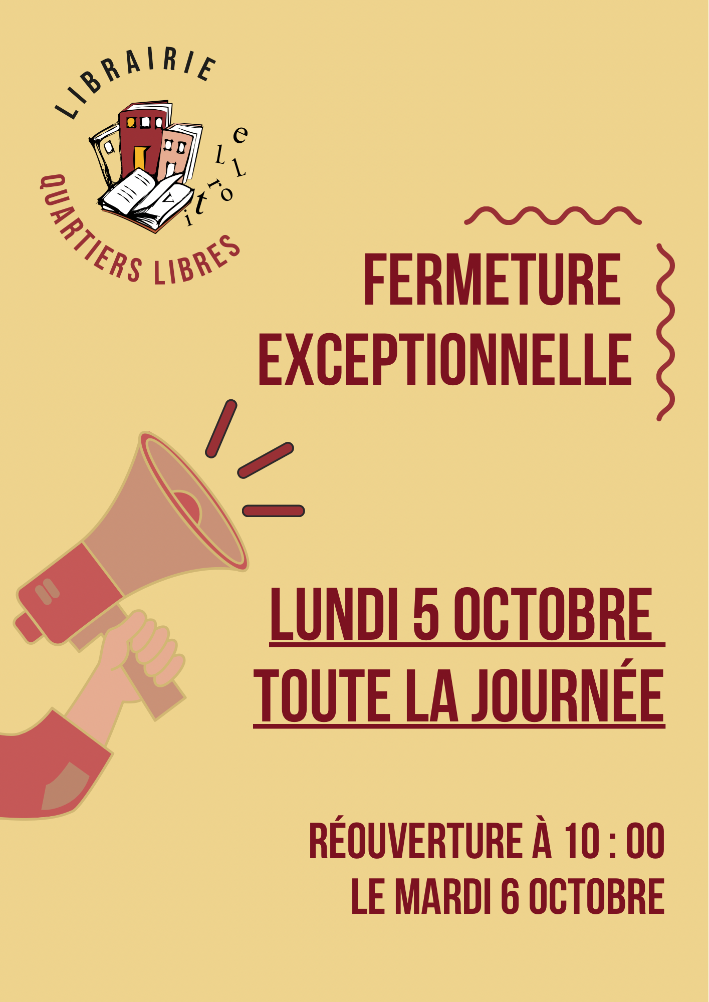 Affiche A4 fermeture